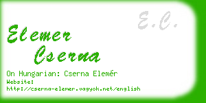 elemer cserna business card